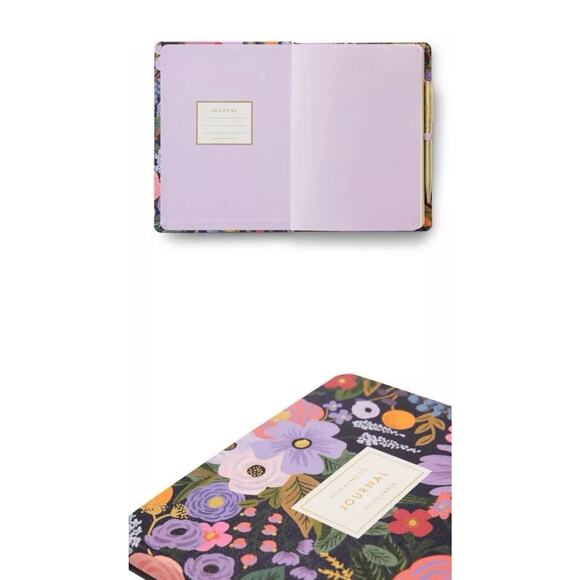 RIFLE PAPER CO. Journal with Gold Pen in Violet Garden Party New Purple - Picture 5 of 10